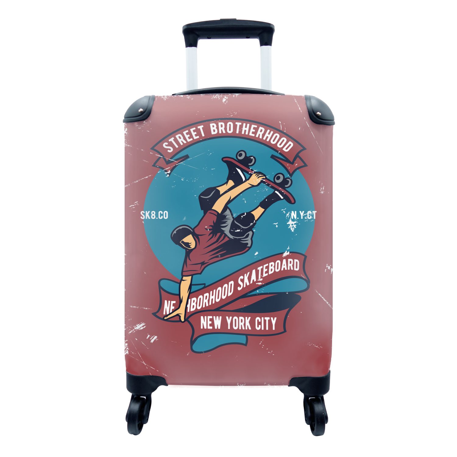 MuchoWow Handgepäckkoffer Skateboard - Mann - Retro - Zitat, 4 Rollen,  Reisetasche mit rollen, Handgepäck für Ferien, Trolley, Reisekoffer