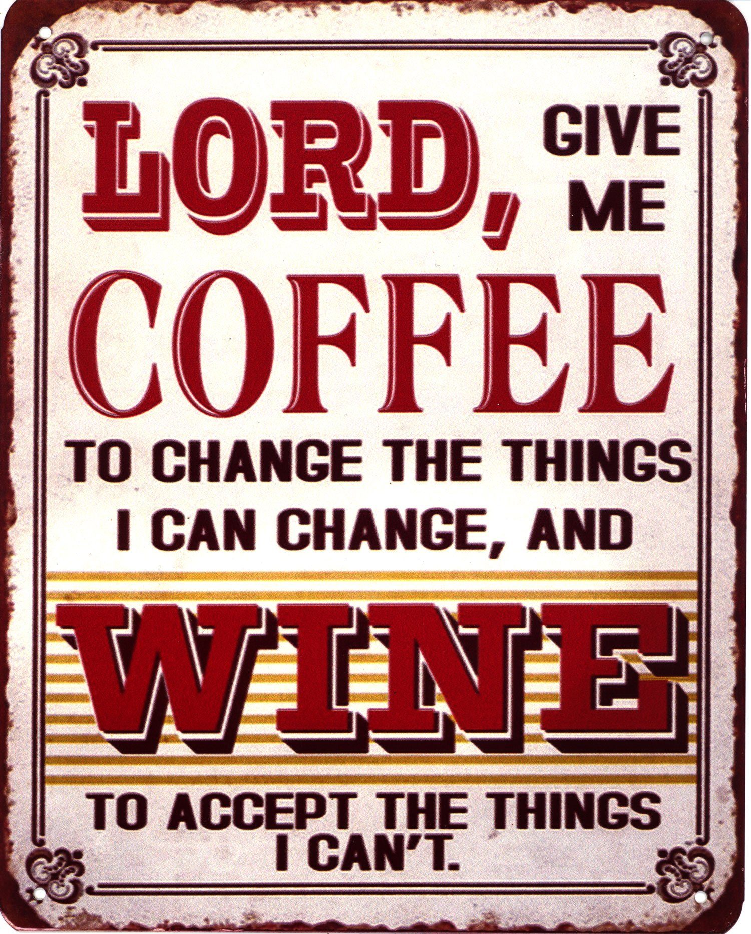 Metallschild Blechschild Lord Coffee Wine