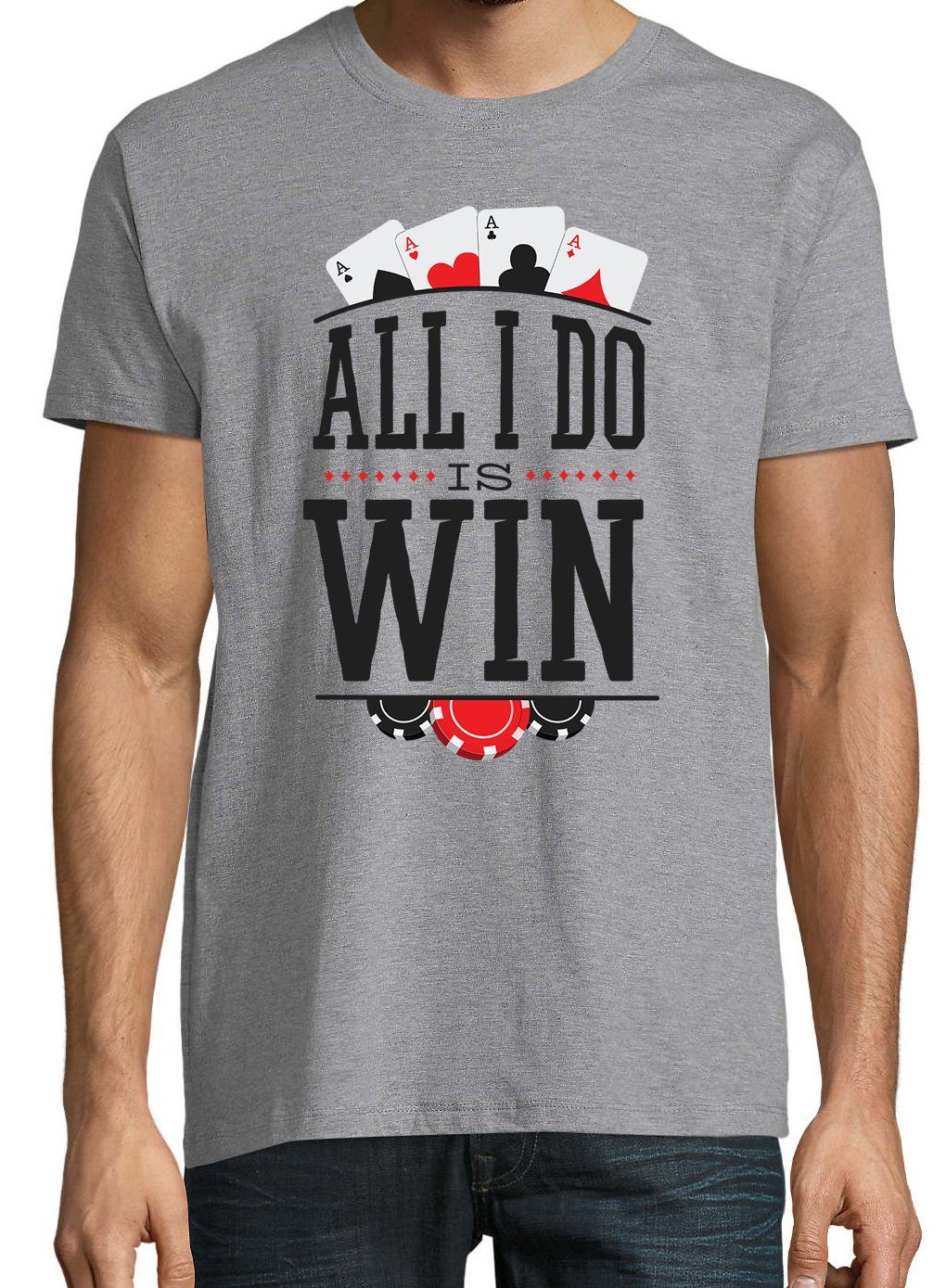 T-Shirt All Herren Win Designz Is Grau T-Shirt Youth Frontprint lustogem Do I mit