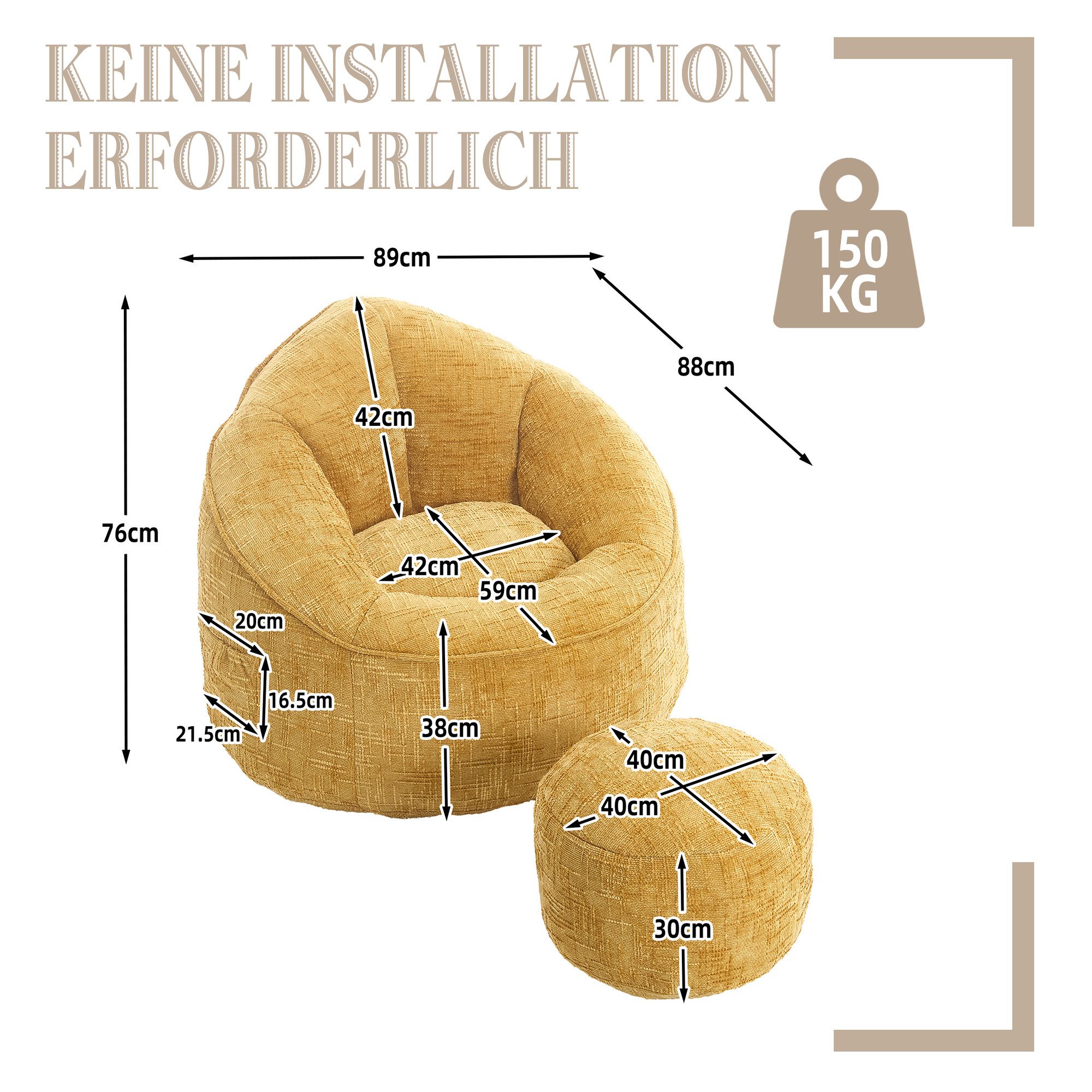 Celya Sitzsack Sofa Stuhl Hochdruck Schaumstoff günstig online kaufen