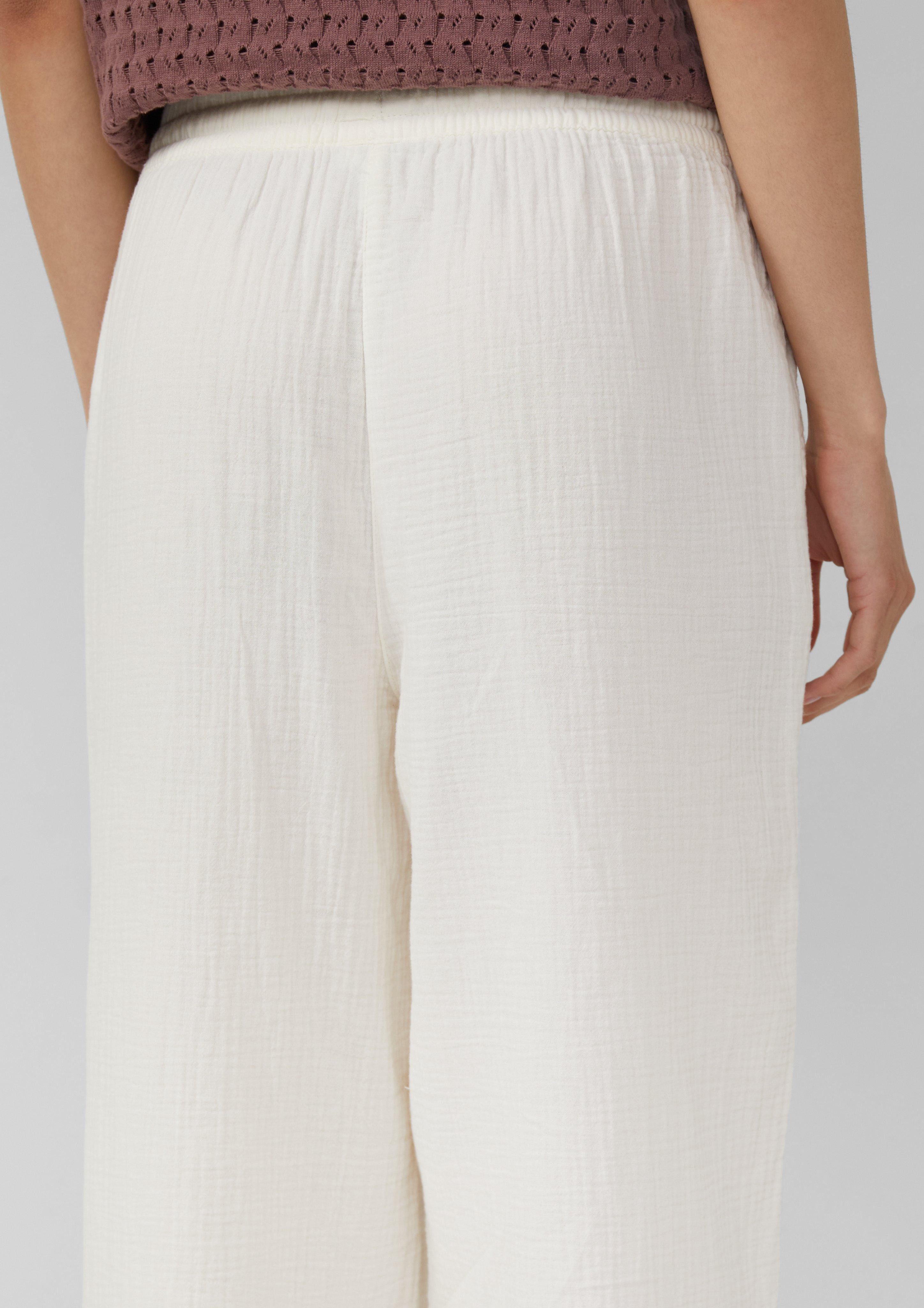QS Stoffhose Musselin-Hose mit weitem Bein günstig online kaufen