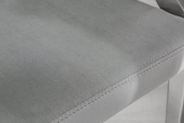 riess-ambiente Polsterstuhl MODERN BAROCK edel-grau / silber (Einzelartikel, 1 St), Esszimmer · Samt · Edelstahl · mit Armlehne