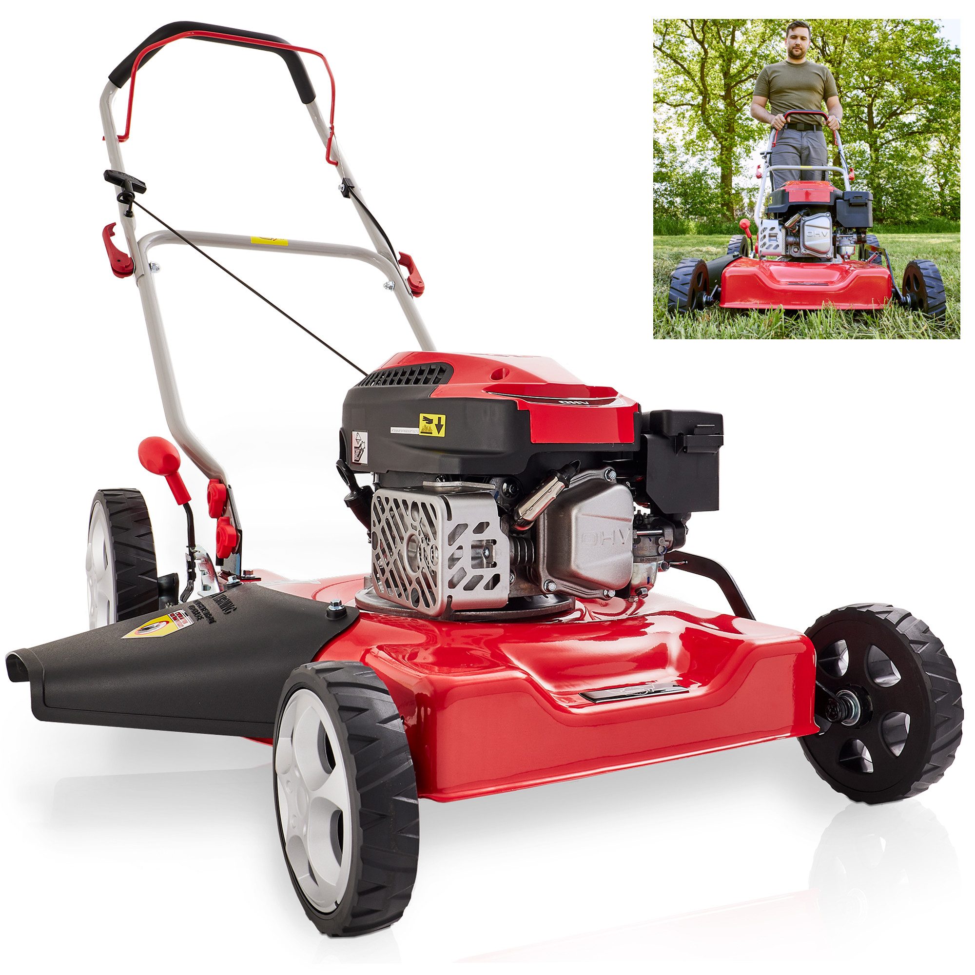 Hecht Benzinrasenmäher Mulchmäher 5511, 51 cm Schnittbreite, Stahlgehäuse, günstig online kaufen