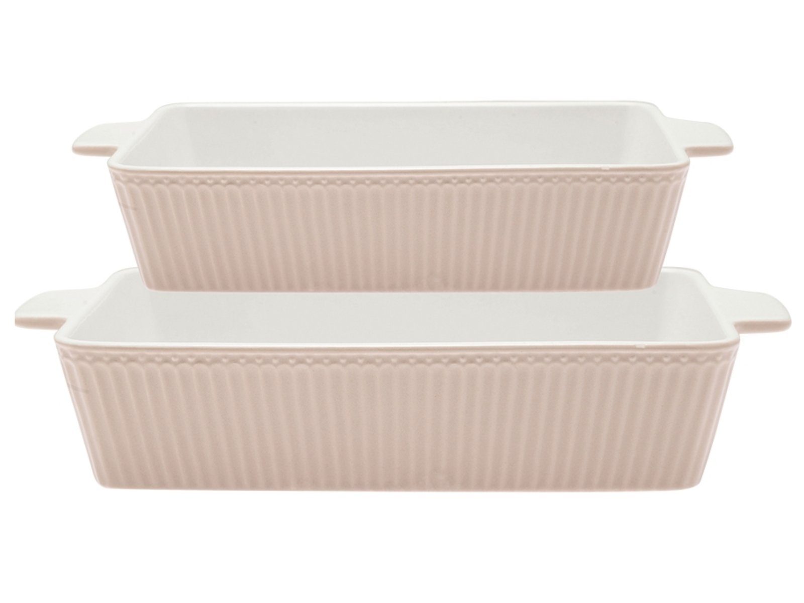 Greengate Auflaufform Alice Auflaufform creamy fudge Set2, Steinzeug