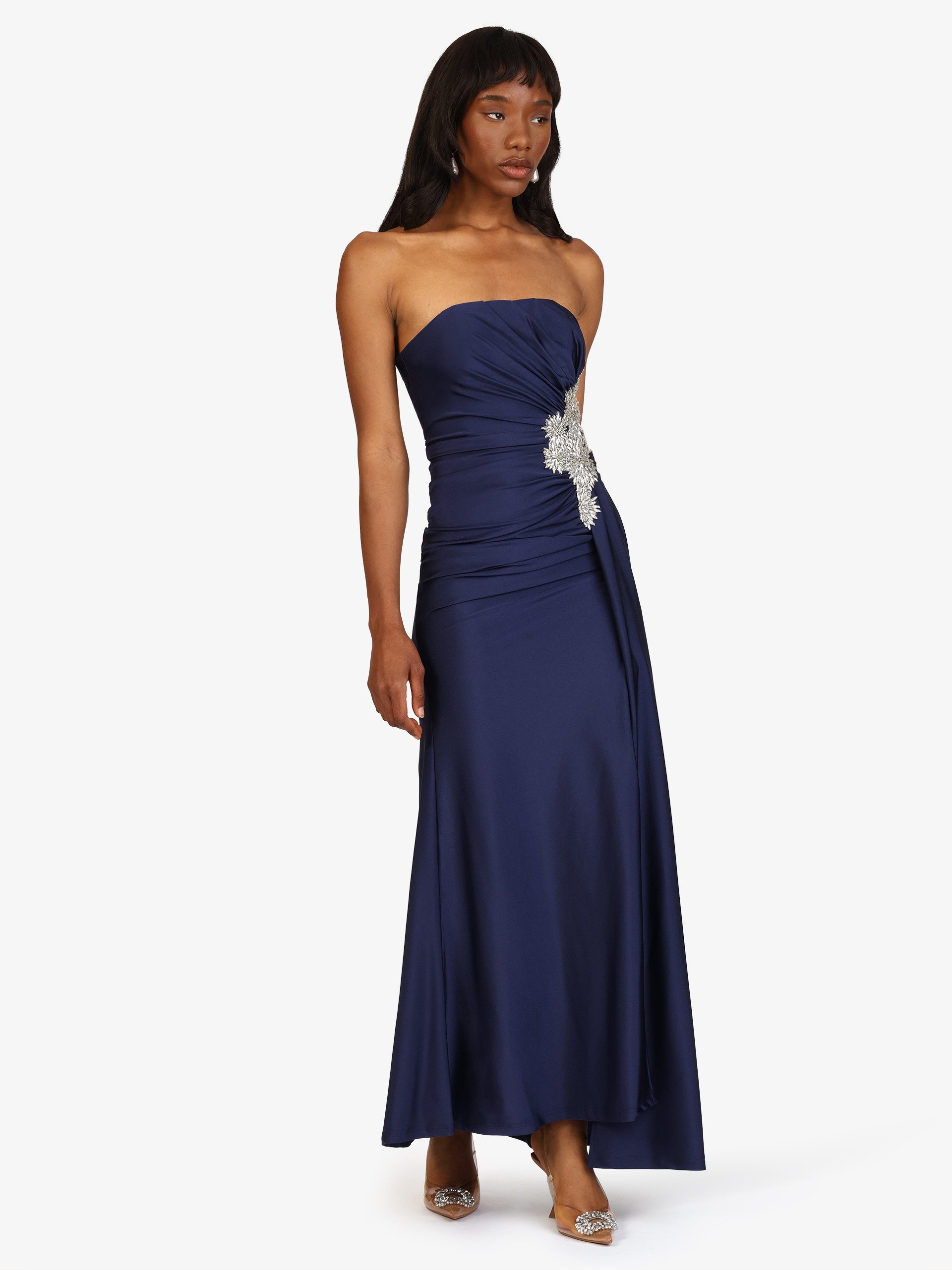 Kraimod Abendkleid mit Drapierung und Rücken-Schnürung