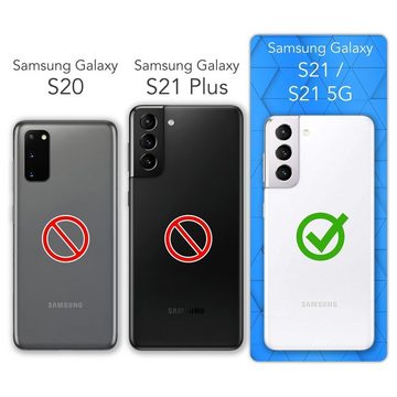 EAZY CASE Handyhülle Premium Silikon Case für Samsung Galaxy S21 6,2 Zoll, Hülle Silikon mit Displayschutz Handytasche aus Silikon Rot / Beere