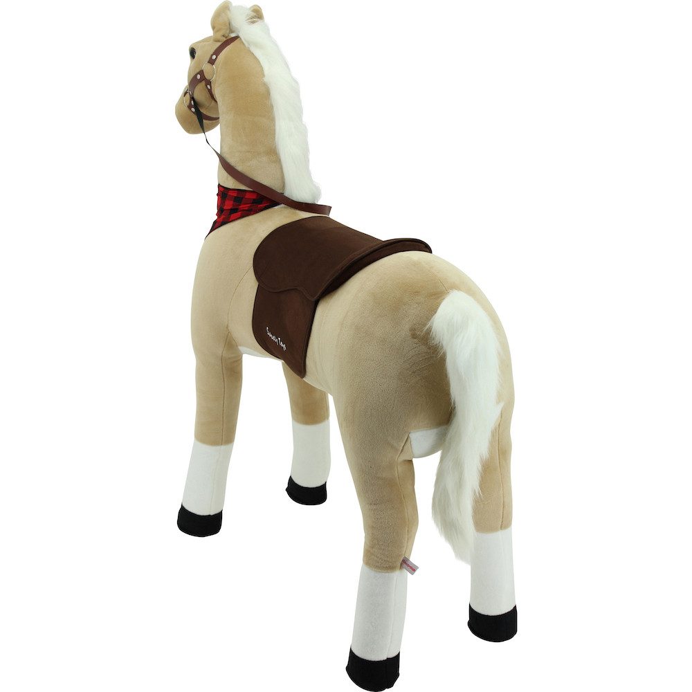 Sweety-Toys Stehpferd Sweety Toys 11322 Stehpferd 125cm Reitpferd beige mit Stahlunterbau