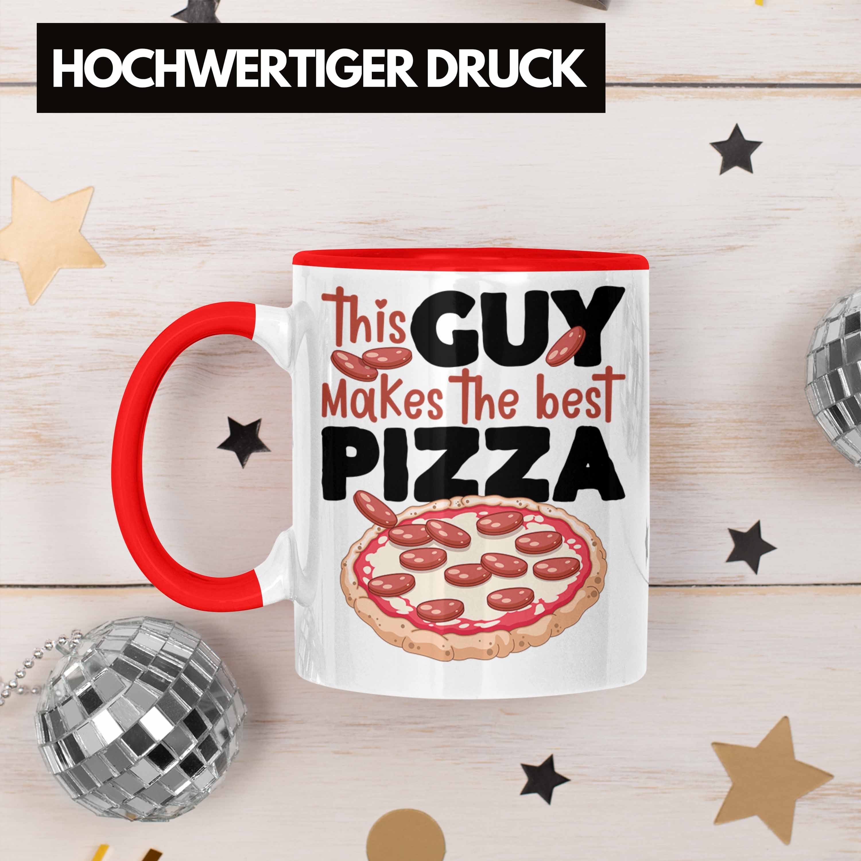 Trendation Tasse Pizzabäcker Tasse Geschenk Geschenkidee Pizza Rot Spruch Beste Lustiger