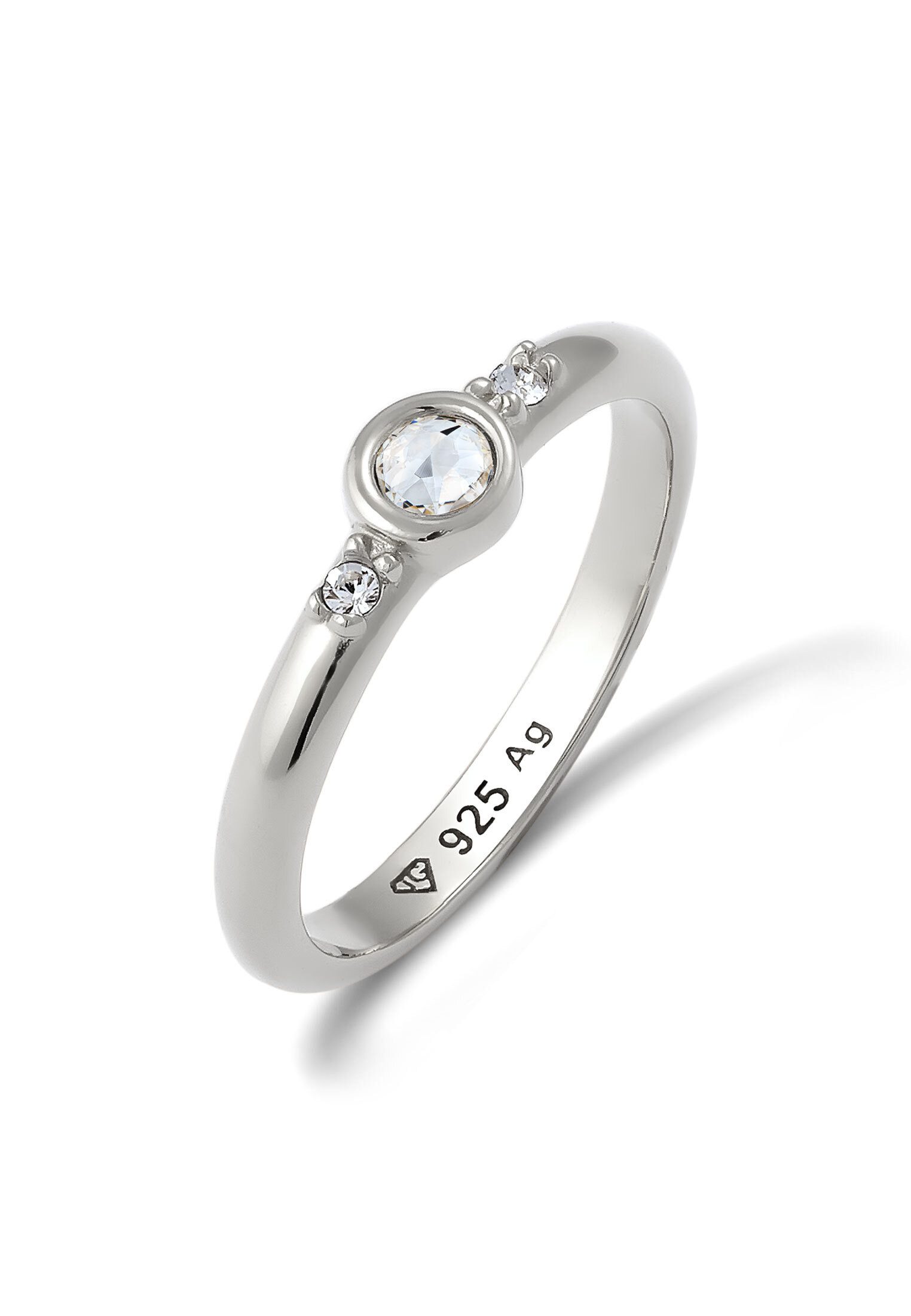 Elli Fingerring Glas Kristalle Weiß 925 günstig online kaufen