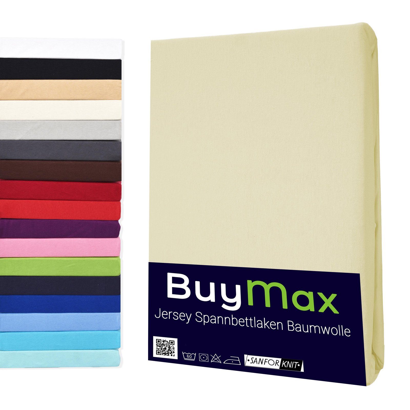 Buymax Spannbettlaken 2-er Set, Doppelpack, Bettlaken, Jersey 100% Baumwoll günstig online kaufen