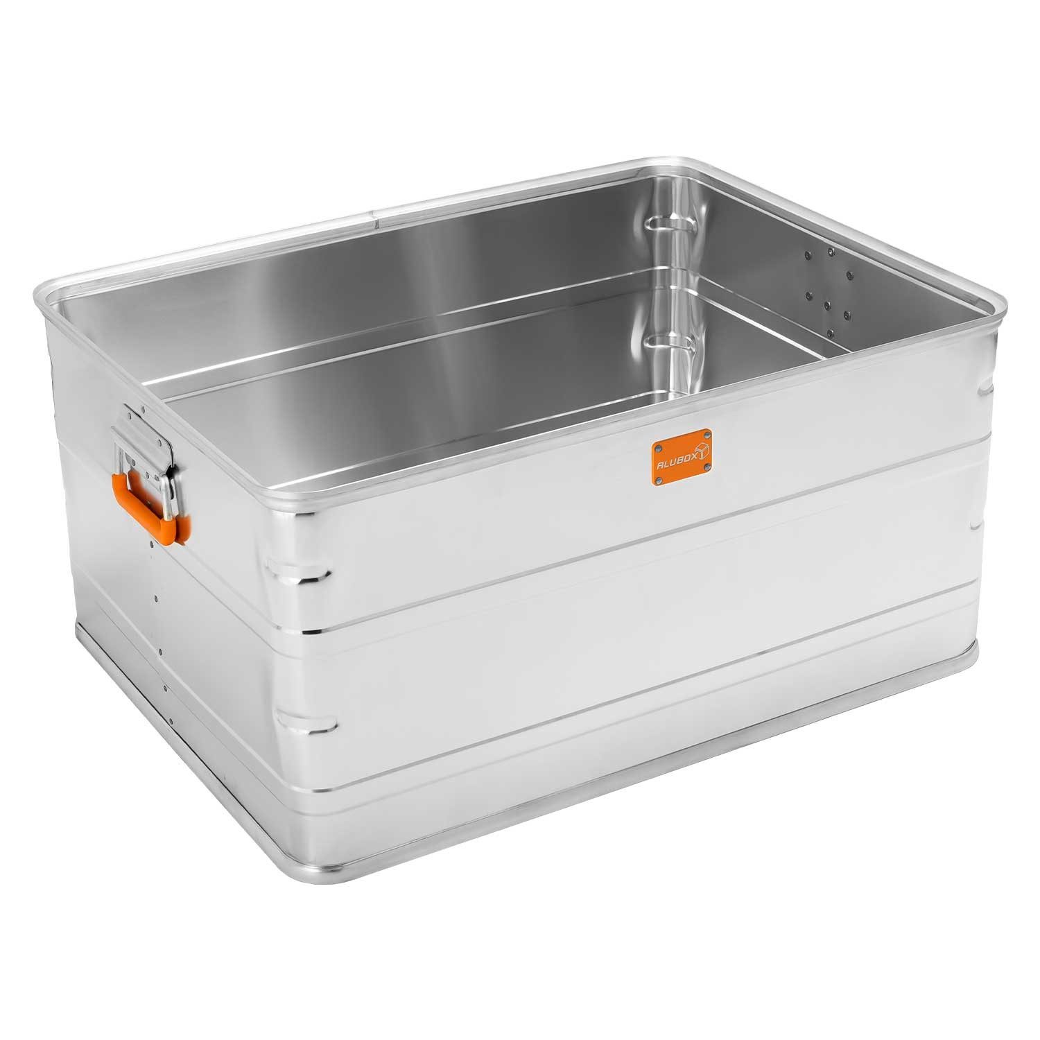 ALUBOX Aufbewahrungsbox Lagerbox Stapelboxen (145 Liter), Größenübergreifend kombinierbare Stapelmöglichkeiten