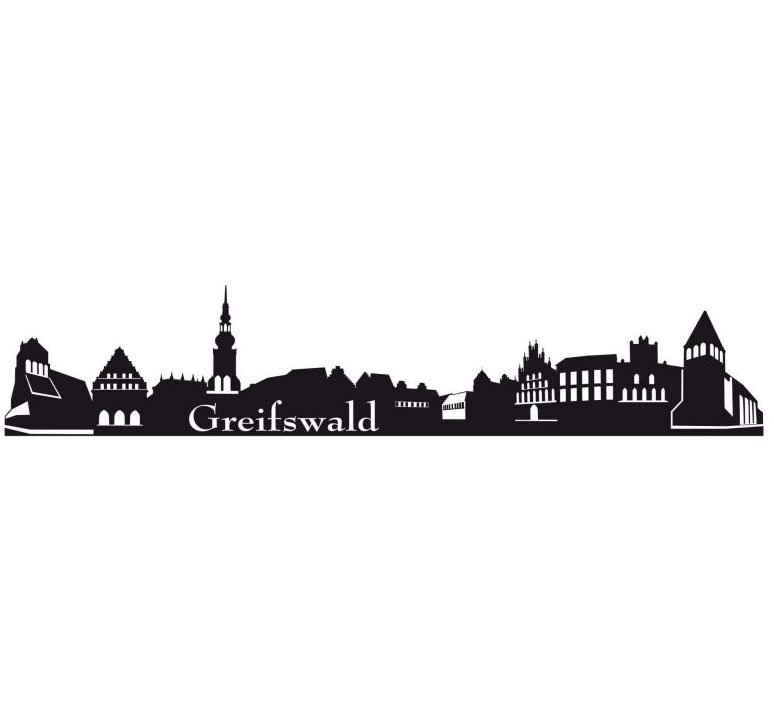 Wall-Art Wandtattoo XXL Stadt Skyline Greifswald 120cm (1 St), selbstklebend, entfernbar