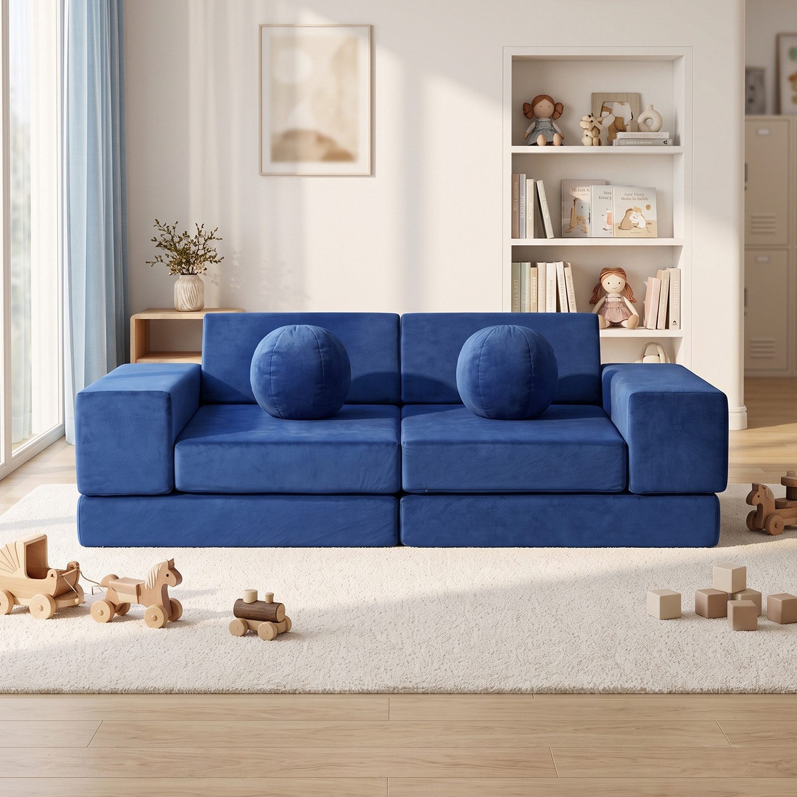 Jiexi Kindersofa Modulars Kindersofa klappbar, weiches Spielsofa für Kinderzimmer