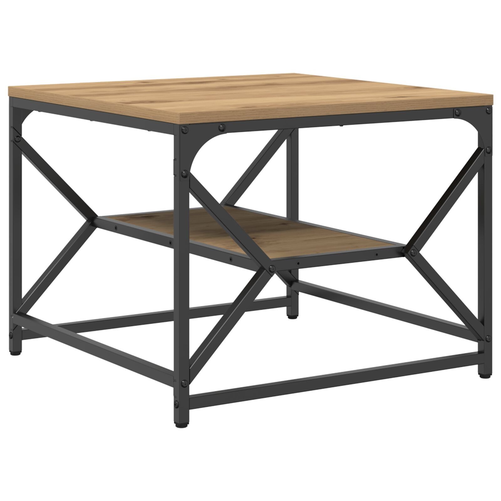 vidaXL Couchtisch 51 x 50 x 40 cm Couchtisch mit Regal Artisan Eiche 51x50x40 cm