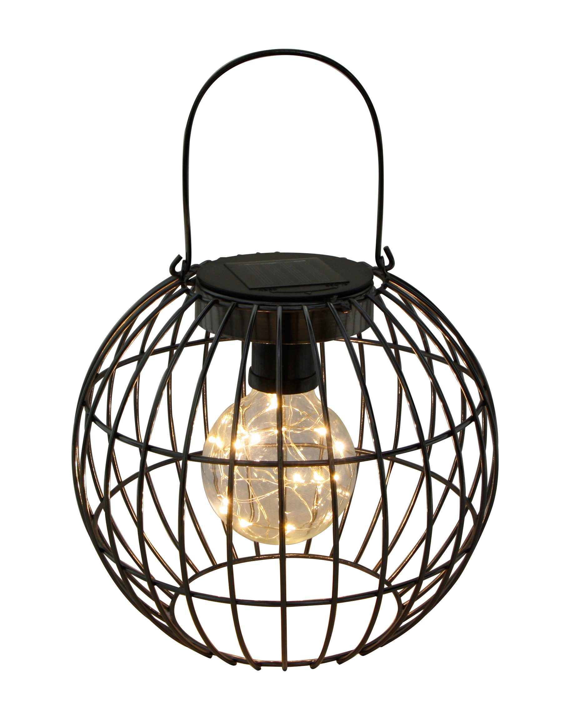 Dehner LED Solarleuchte »SolarLaterne, Ø 20.5 cm, Höhe 17.5 cm, Metall
