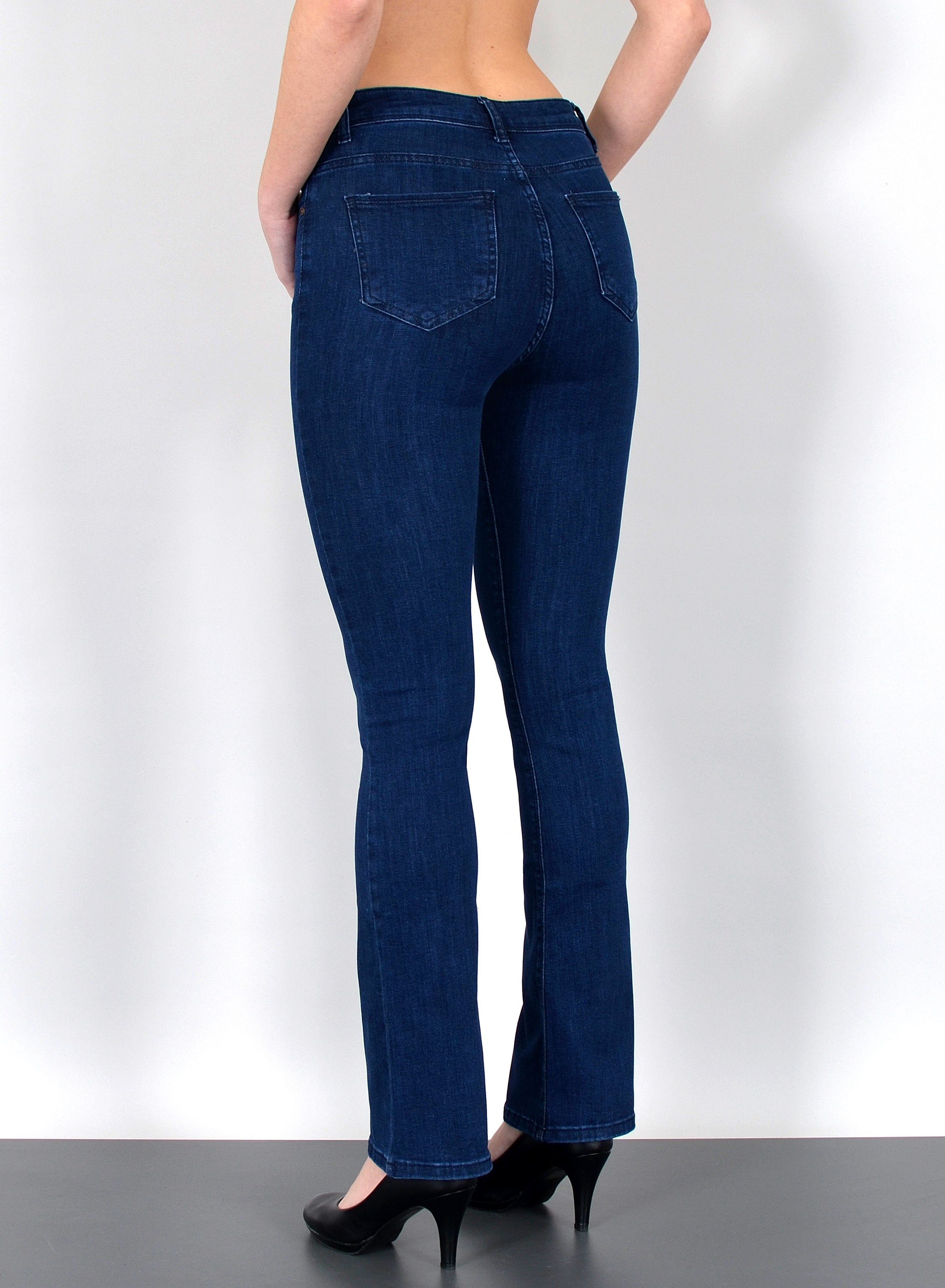 ESRA Bootcut-Jeans Damen Bootcut Jeans High Waist Schlaghose weite Jeans bis Übergröße B7 – Bild 5 von 5
