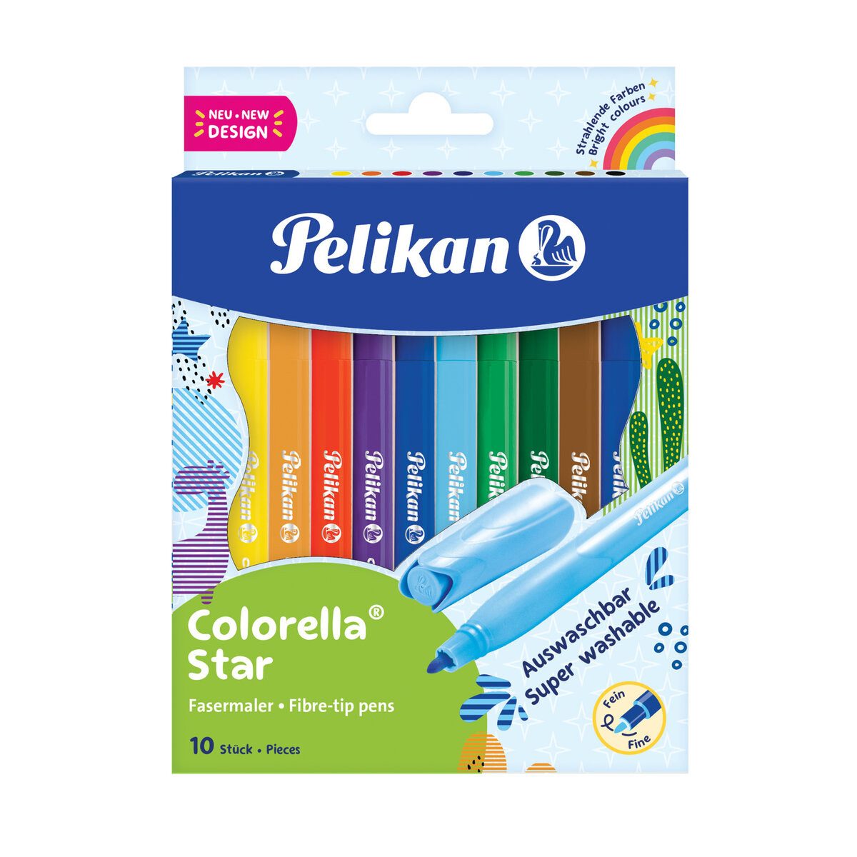 Pelikan Filzstift Fasermaler Colorella Star C 302 - 10er Faltschachtel.