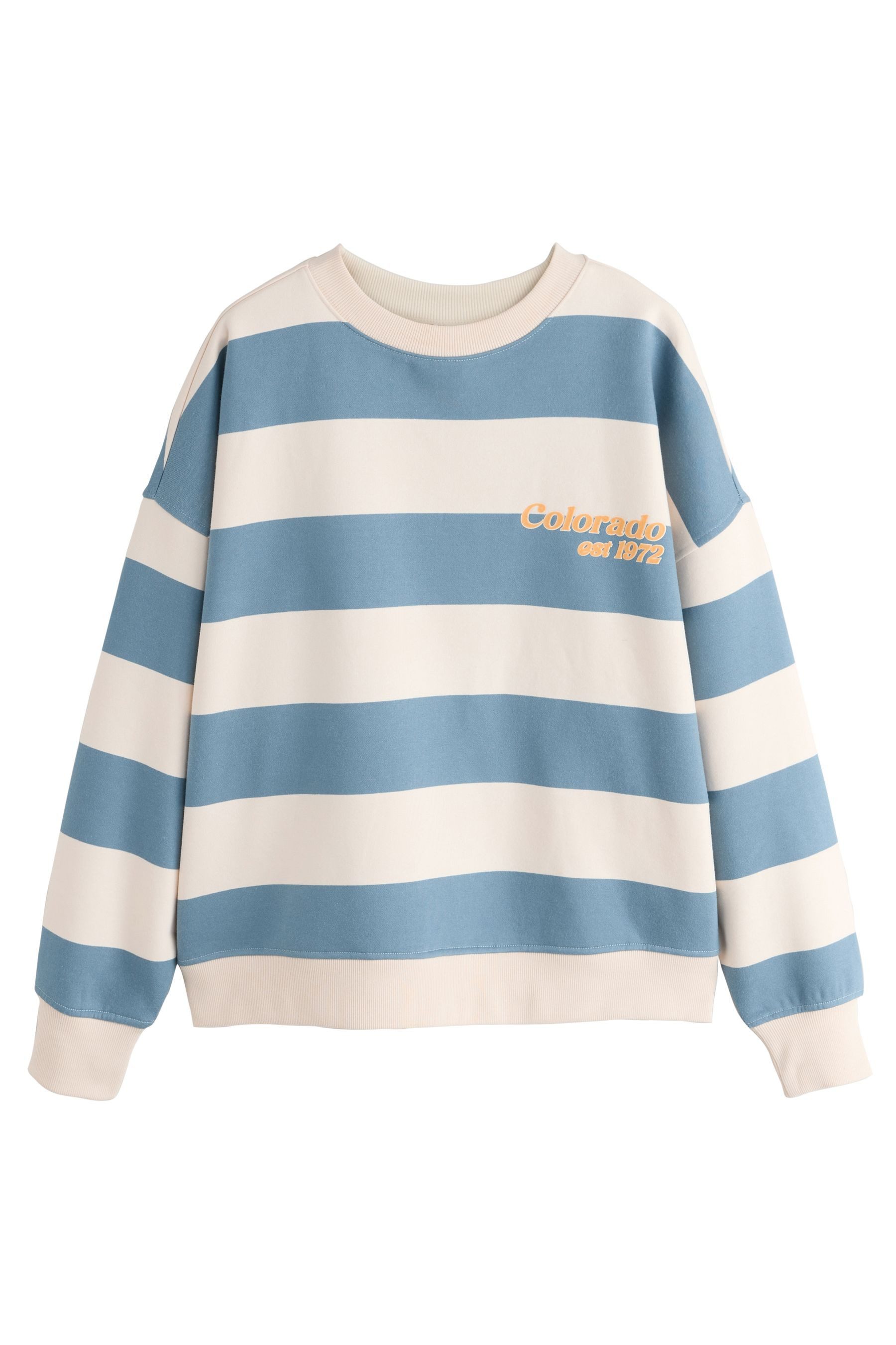 Next Sweater Sweatshirt, Streifen und Grafik, Colarado City (1-tlg)