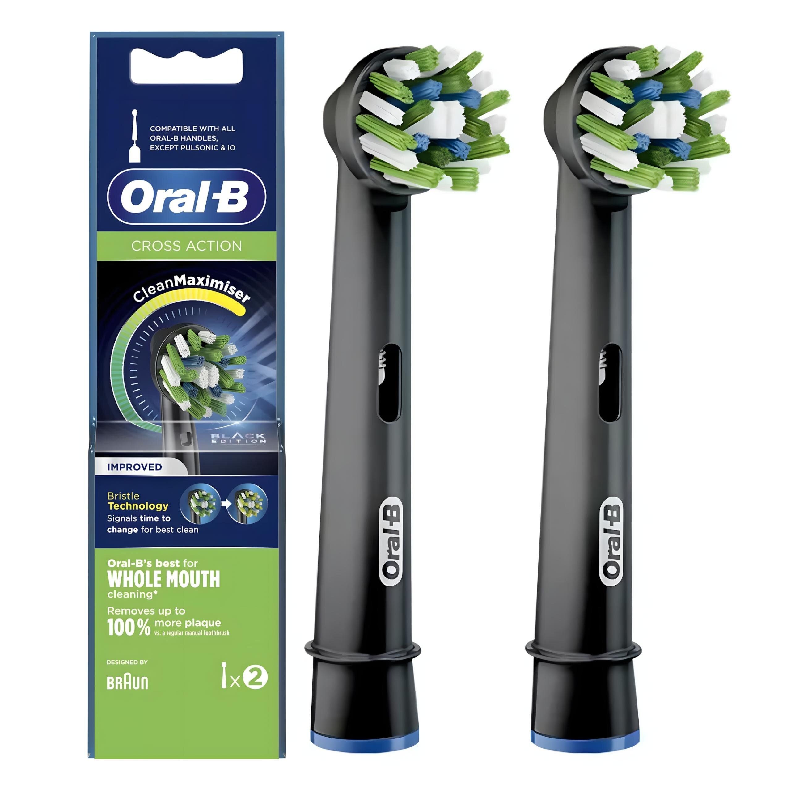 Oral-B Aufsteckbürste Oral B Heads 2Pcs Cross Action Black