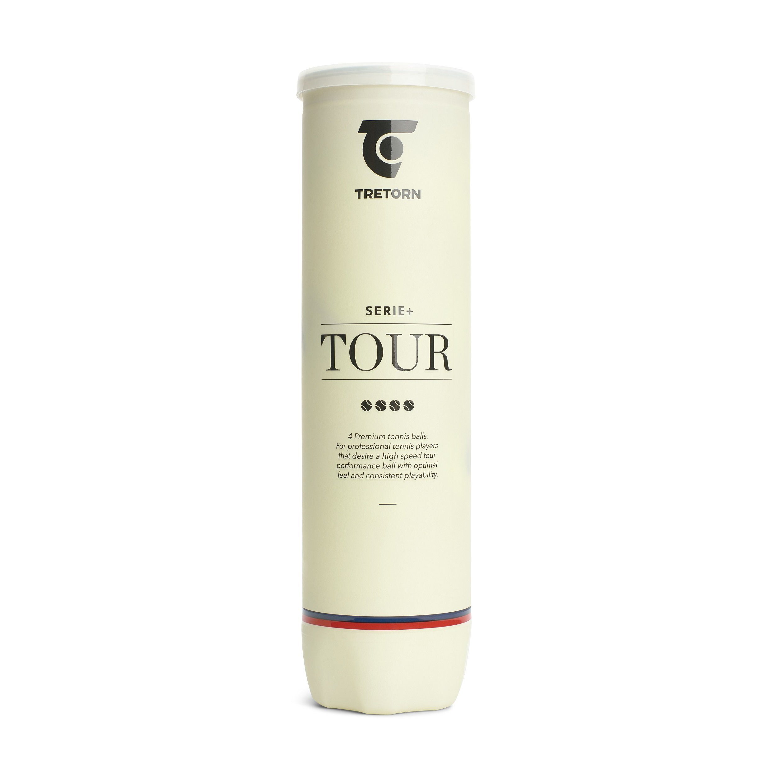 Tretorn Tennisball Serie+ Plus Tour (weicher Kautschukkern) 4er Dose