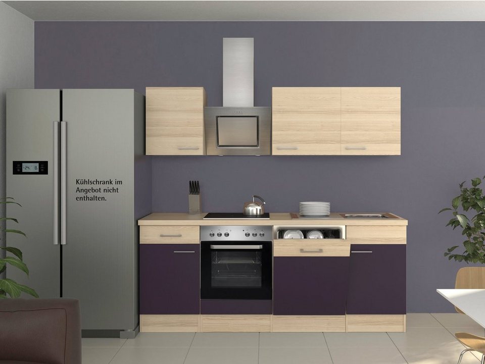 Flex-Well Küchenzeile Portland, mit E-Geräten, Breite 220 cm
