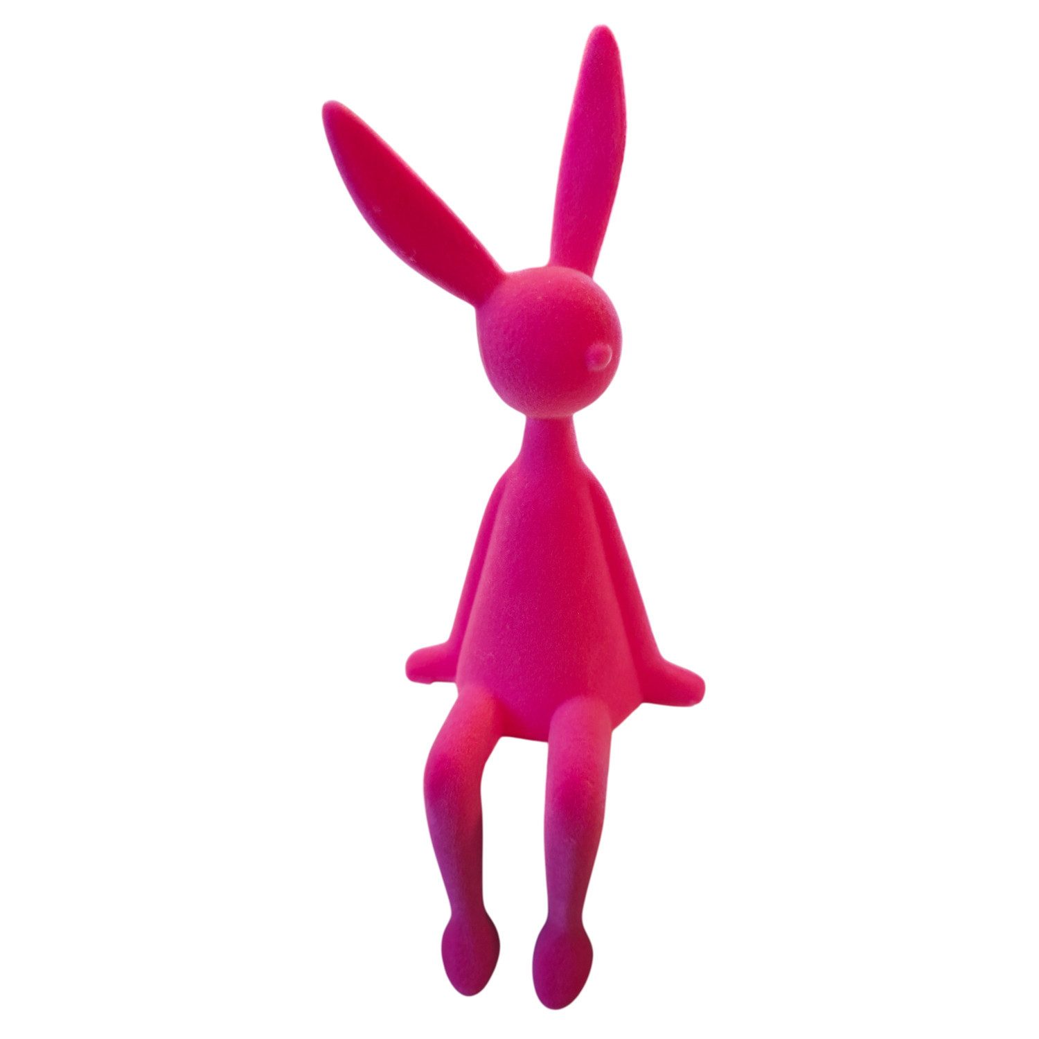 Macosa Home Kantenhocker Osterhase Kunststoff beflockt Pink, Grün od. Orange 29 cm (Dekofigur Ostern Dekoration, 1 St., Osterdekoration Figur Dekohase), Dekohase Hase Skulptur Osterdeko