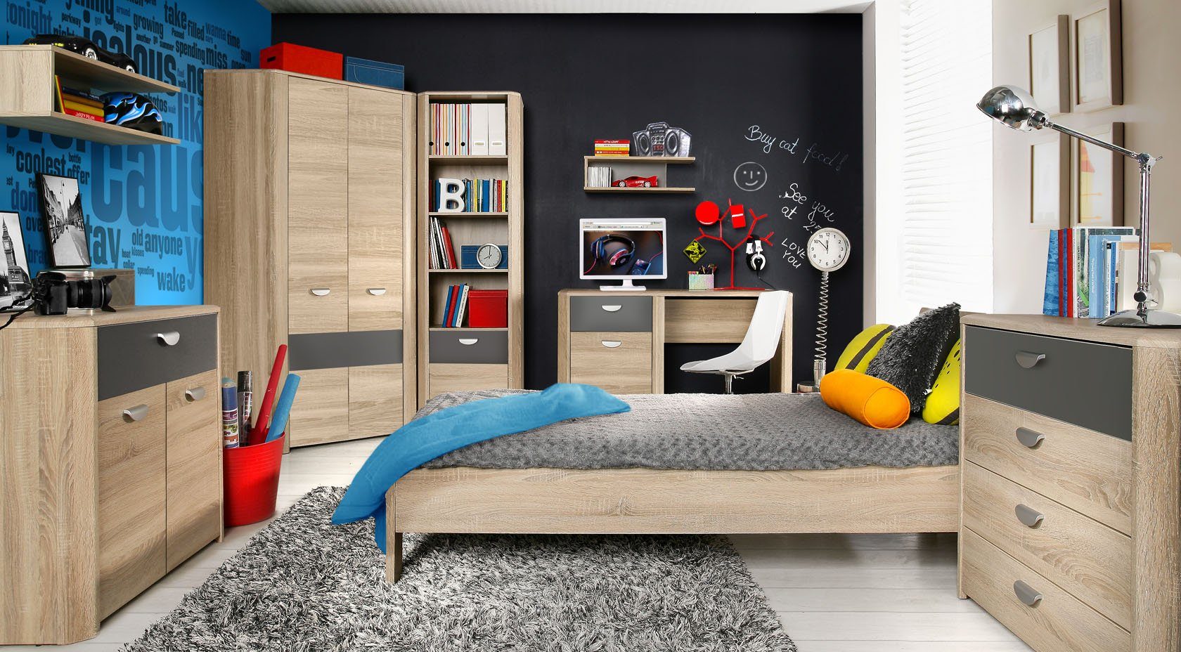 möbel-direkt.de Jugendzimmer-Set Yoop, (Komplett Set, 7-tlg., in verschiedenen Ausführungen wählbar)