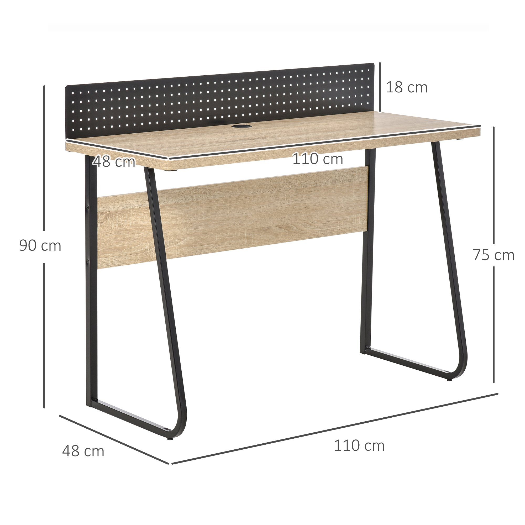 Schreibtisch praktischer mit Schreibtisch Stecktafel HOMCOM