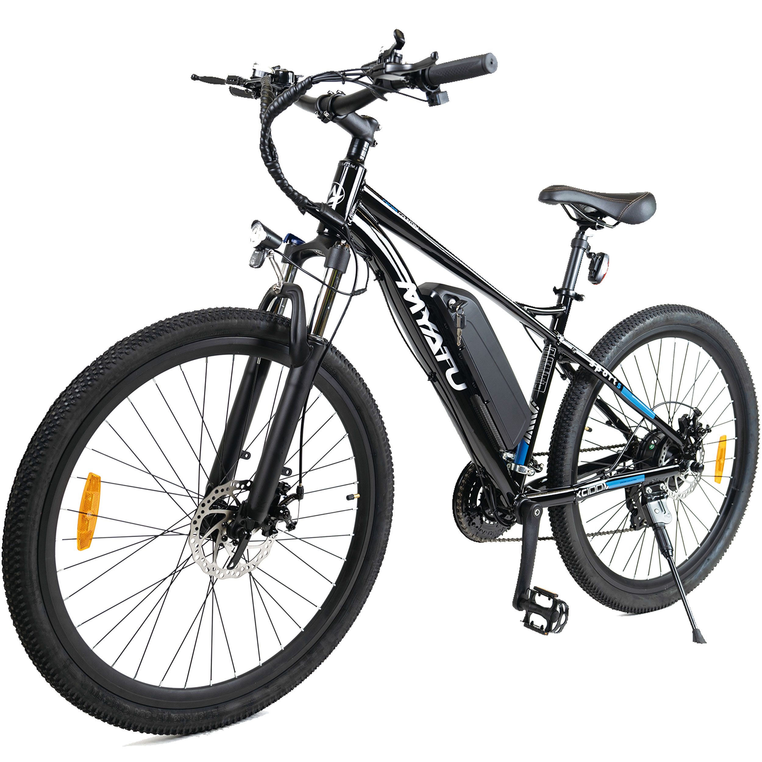 Myatu E-Bike 27,5 Zoll 1326 mit Shimano 21 Gang und 36V 8Ah Lithium-Akku, 21 Gang Shimano, Kettenschaltung, Heckmotor, bis 45-60km