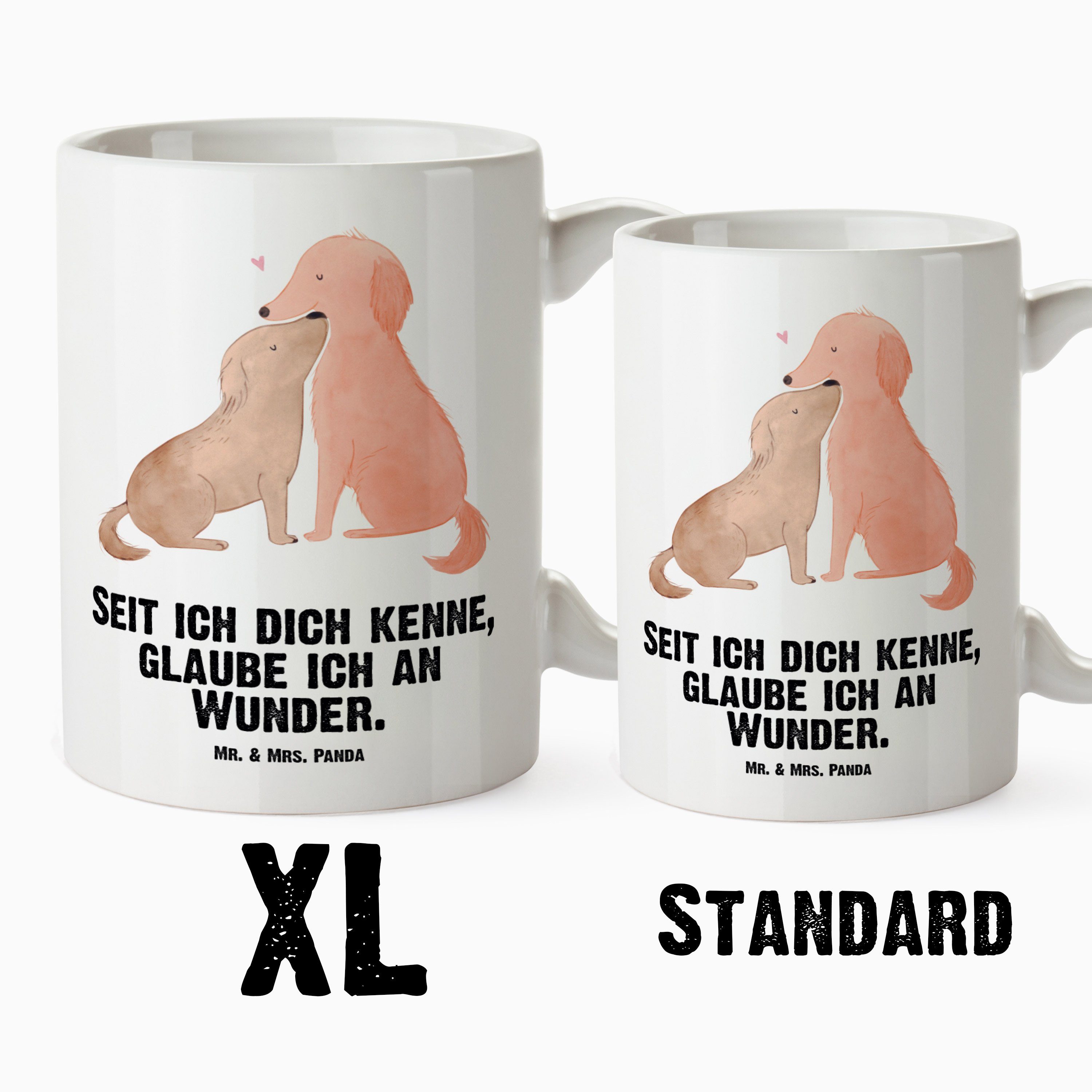 Mr. & Mrs. - Hunde, Panda Geschenk, XL Tasse Weiß Liebe Hunde Keramik Tasse Hund. Vertrauen, Hundebesitzer, 