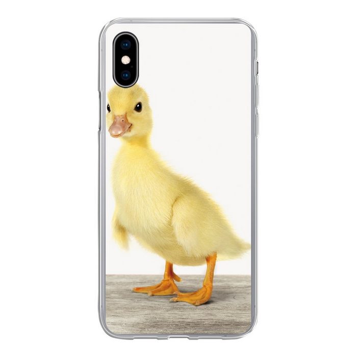 MuchoWow Handyhülle Ente - Küken - Tiere - Süß - Mädchen - Jungen - Kinder Handyhülle Apple iPhone Xs Smartphone-Bumper Print Handy