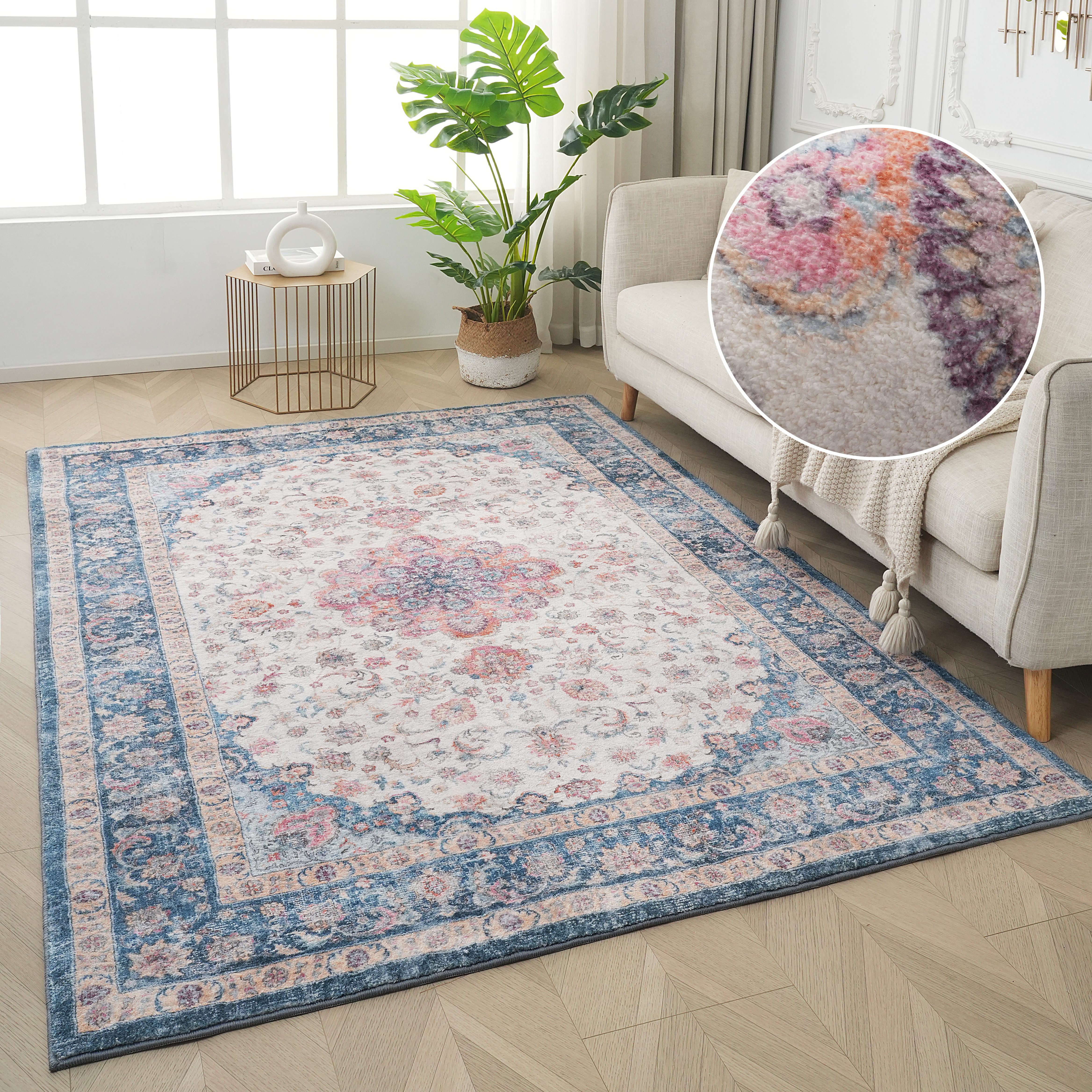 my home Teppich Omar, Druckteppich, orientalisches Design, mehrfarbig, bedr günstig online kaufen