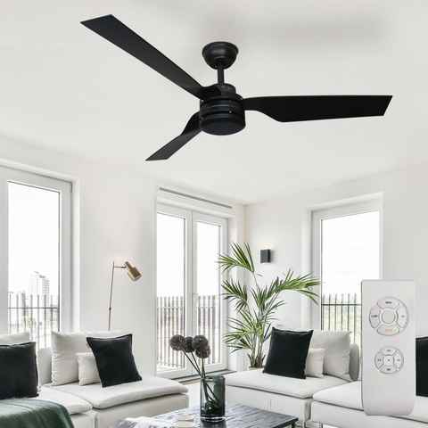 etc-shop Deckenventilator, Decken Ventilator mit Fernbedienung Wohnzimmer Lüfter Kühler schwarz