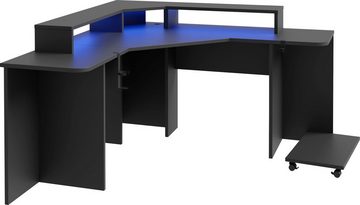 FORTE Gamingtisch Tezaur, mit RGB-Beleuchtung, Breite 160 cm