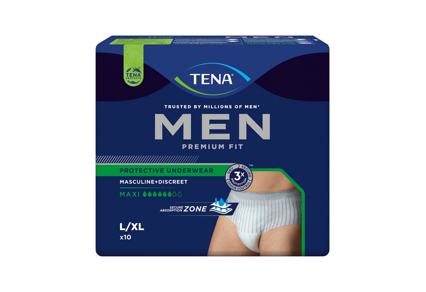 TENA Inkontinenz-Pants TENA MEN - Premium Fit Pants Maxi, L/XL Gr., 10-St.