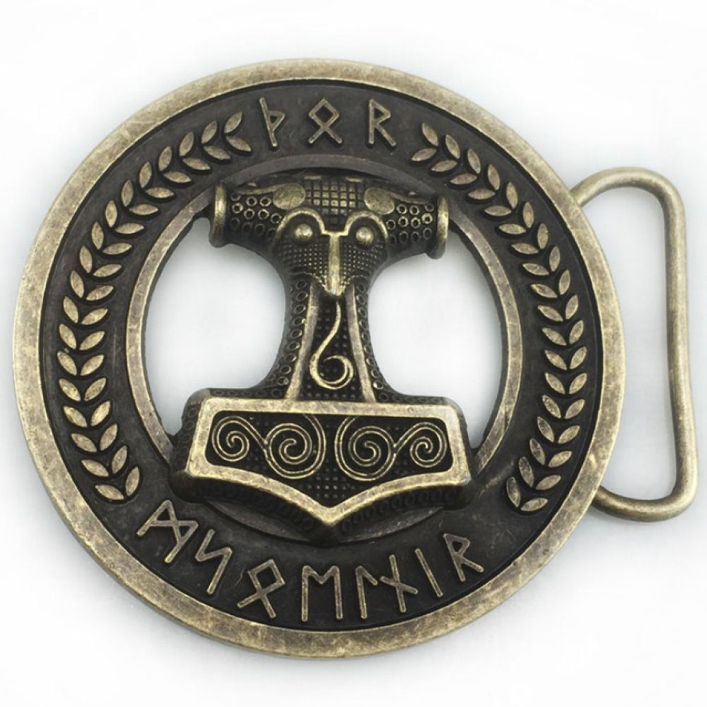 Ware aus aller Welt Gürtelschnalle Wikinger Thorshammer Mjölnir Gürtelschließe Wechselschnalle Buckle (1-St)