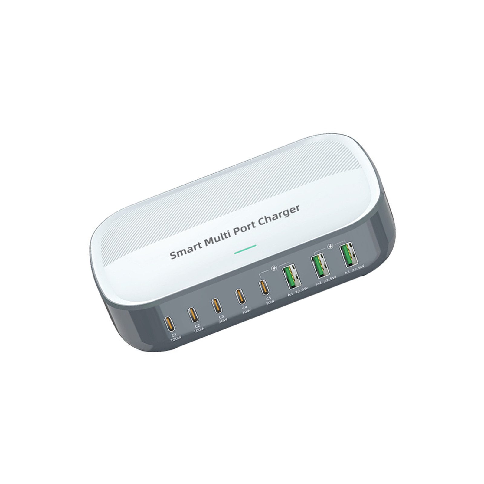 Insma Laptop-Dockingstation Desktop Ladestation, (200W USB-Ladegerät mit 8 Ports, 3×USB-A + 5×USB-C, PD3.0 QC3.0), Schnelllade-Station kompatibel mit Smartphones
