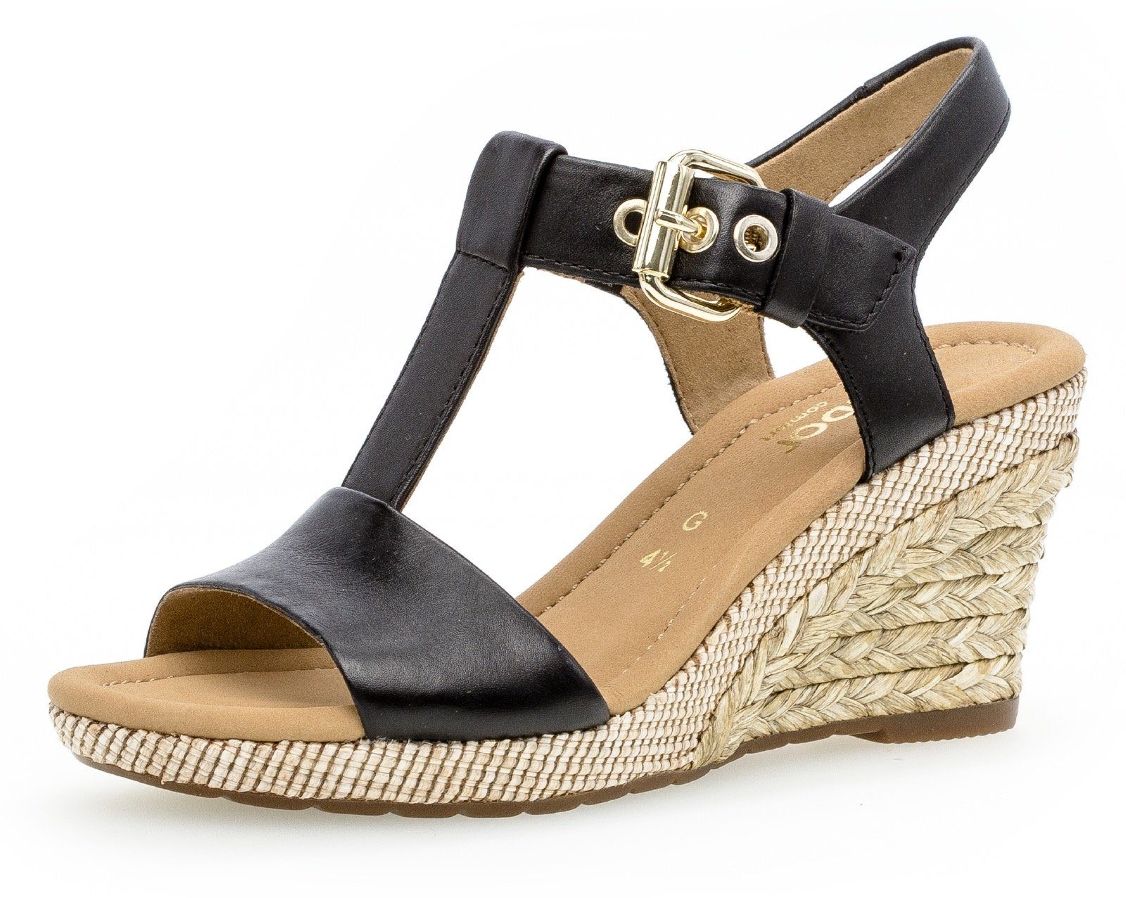 Gabor MILANO Keilsandalette, Sommerschuh, Sandale, Keilabsatz, mit Bastbezu günstig online kaufen