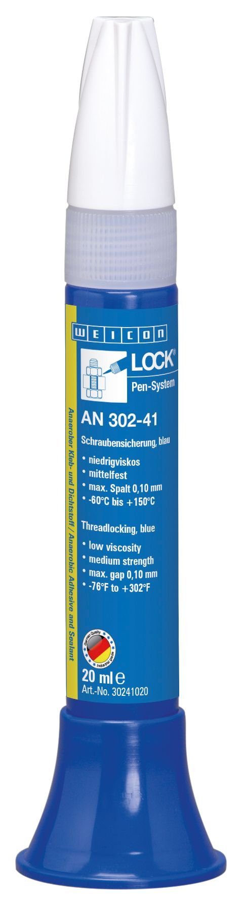 WEICON Schraubensicherung WEICONLOCK® AN 302-41 Schraubensicherung, mittelfest, blau, (Flasche), normal demontierbar
