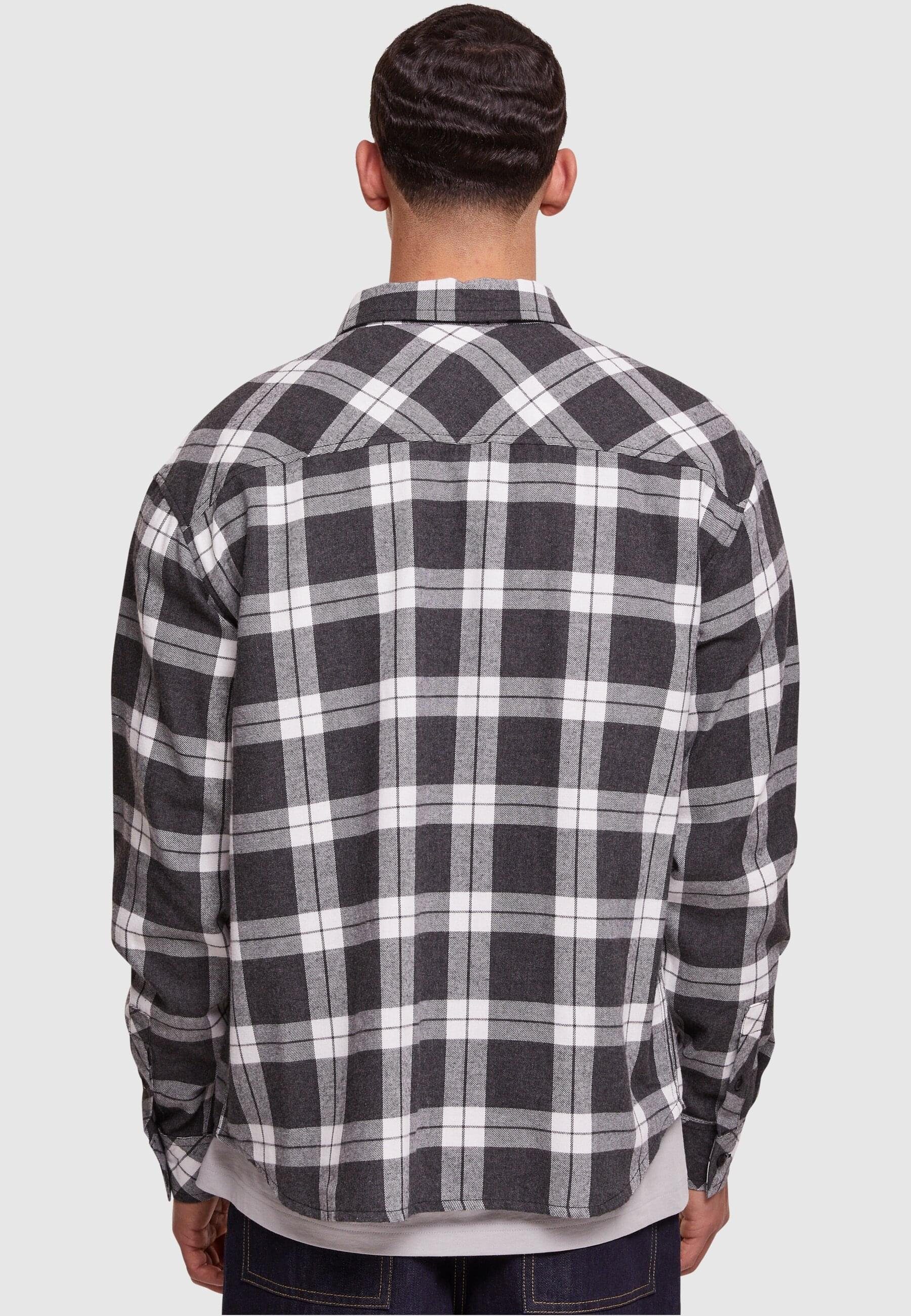 URBAN CLASSICS Langarmshirt Herren (1-tlg) Checked Dark Shirt Boxy