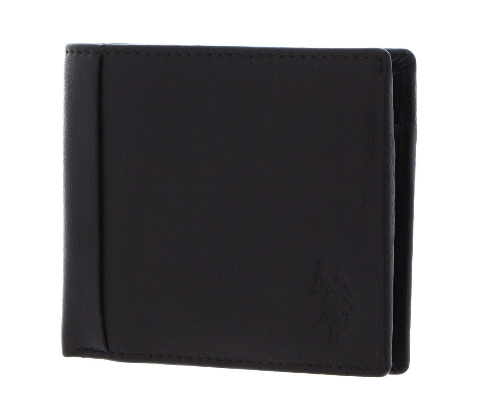 U.S. Polo Assn. Geldbörse Horizontal Wallet with Coin, aus echtem Leder mit RFID-Blocker Schutz