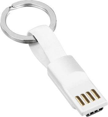 GOLDEN MiniUSB+USB C+Lightning Ladekabel als Schlüssel Anhänger kompatibel Smartphone-Kabel, USB-C, Mini-USB, Lightning, USB-C, Mini-USB, Lightning