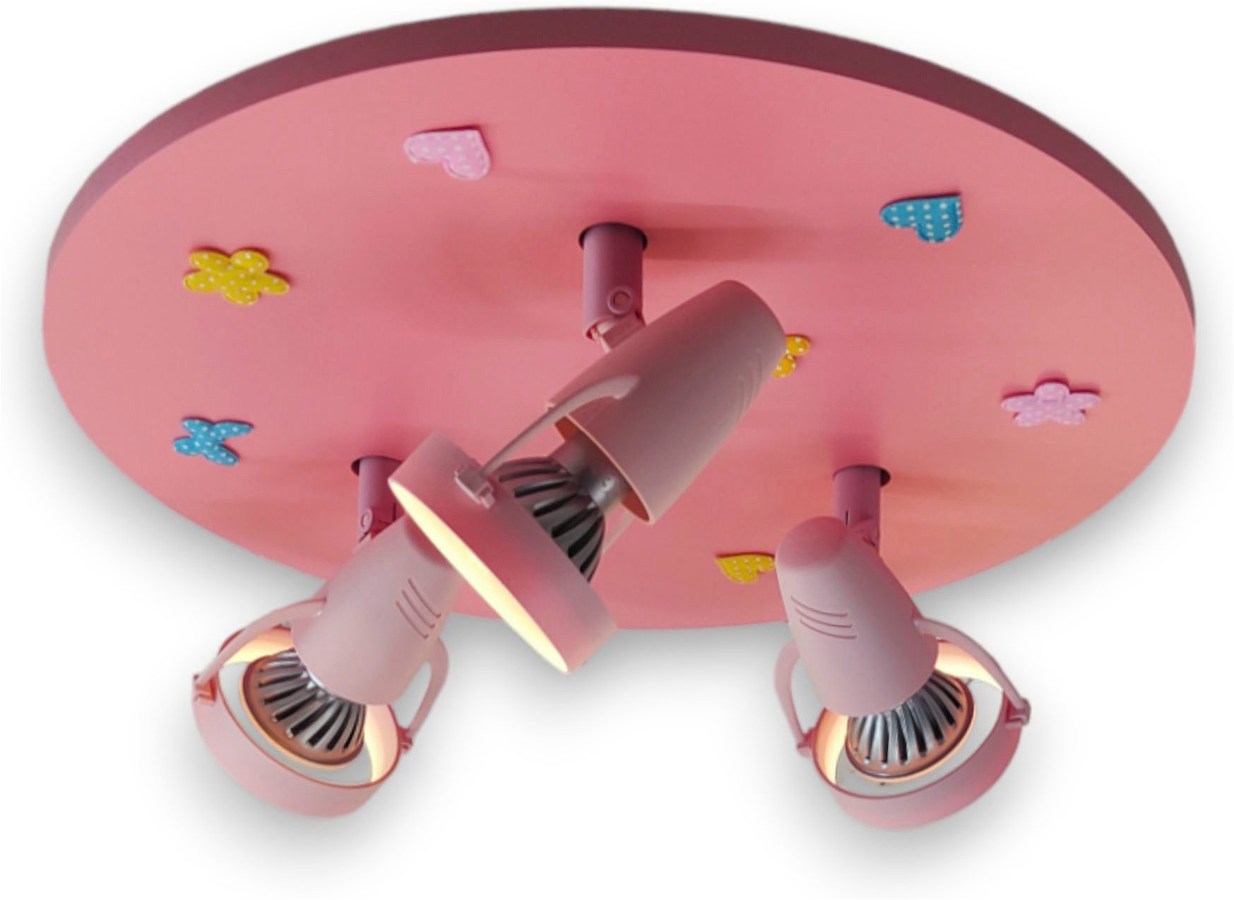 niermann Deckenleuchte Kinderlampe mit Motiv "Blumenwiese", Strahler für Kinderzimmer, ohne Leuchtmittel, 3 schwenk- und drehbare Strahler, Made in Germany
