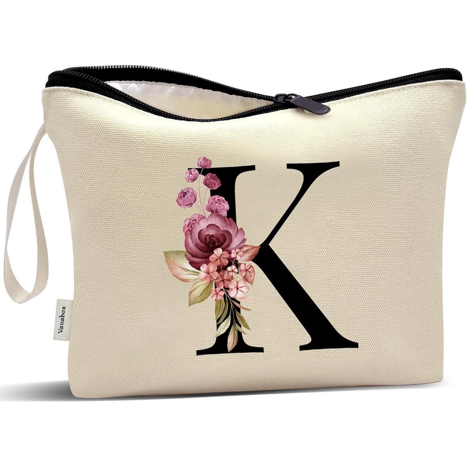 LuxusKollektion Kosmetiktasche Kosmetiktasche Personalisierte AZ Geschenk Brautjungfern Milchgelb K