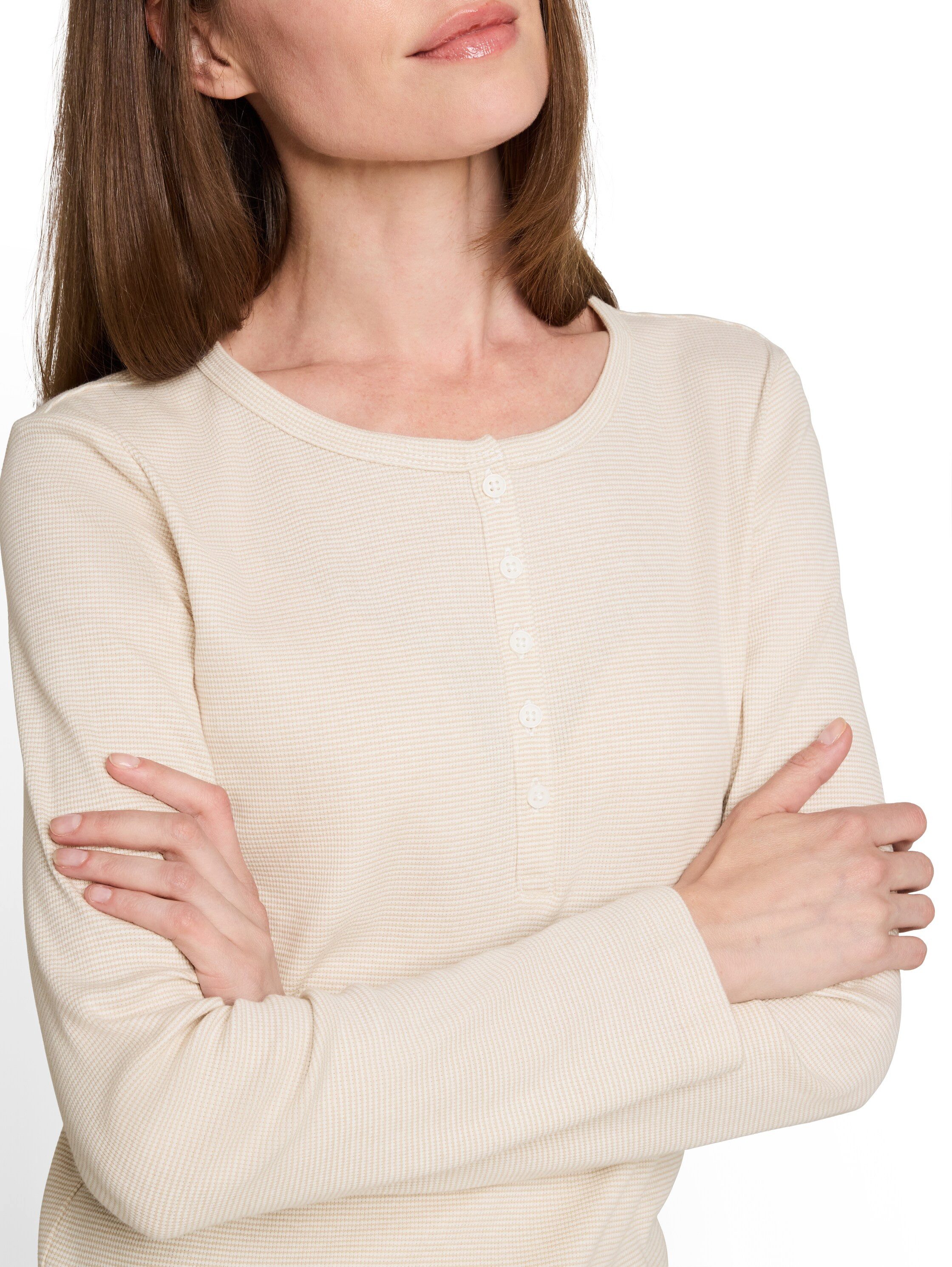 TOM TAILOR Langarmshirt mit feinen Streifen und Rundhals