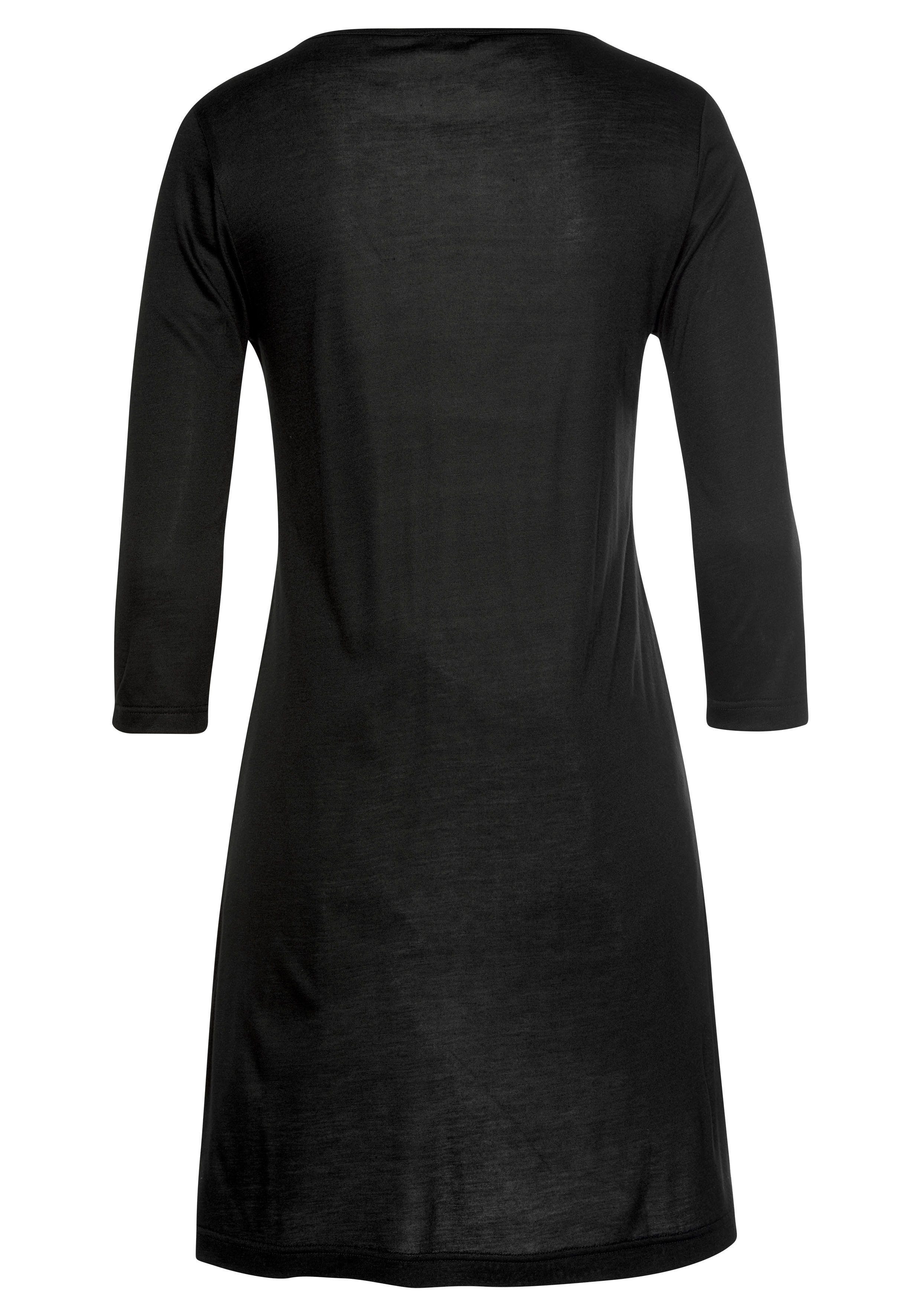 LASCANA Nachthemd (1-teilig) mit Spitzendetail und halblangen Ärmeln