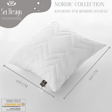 Microfaserkissen Mikrofaser 60x60 - NORDIC Collection, SEI Design, Füllung: Polyester, Bezug: Mikrofaser, Seitenschläfer, Rückenschläfer, Bauchschläfer, 90°C waschbar