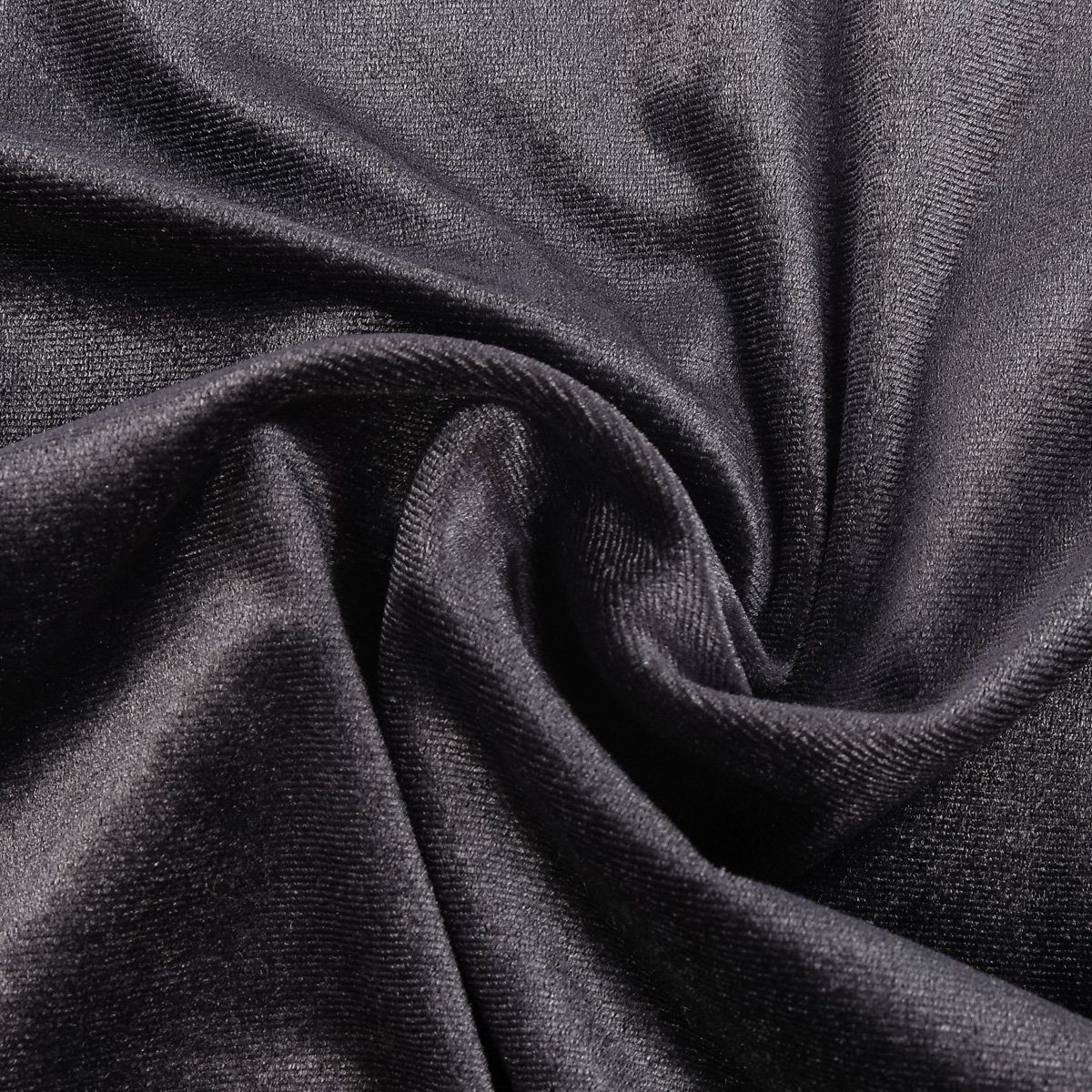 SCHÖNER LEBEN. Stoff Bekleidungsstoff Meterware Samtstoff Stretchsamt dunkelgrau 150cm, pflegeleicht