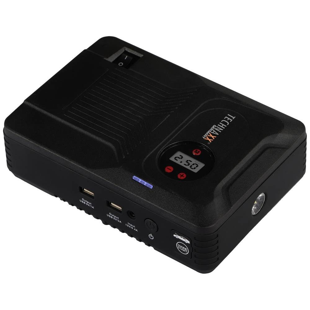 Technaxx 4-in-1 Multifunktionaler Jump Starter & Energiestation, Arbeitsleuchte, Elektronikschutz, Ladezustandsanzeige, SOS-Signalleuch