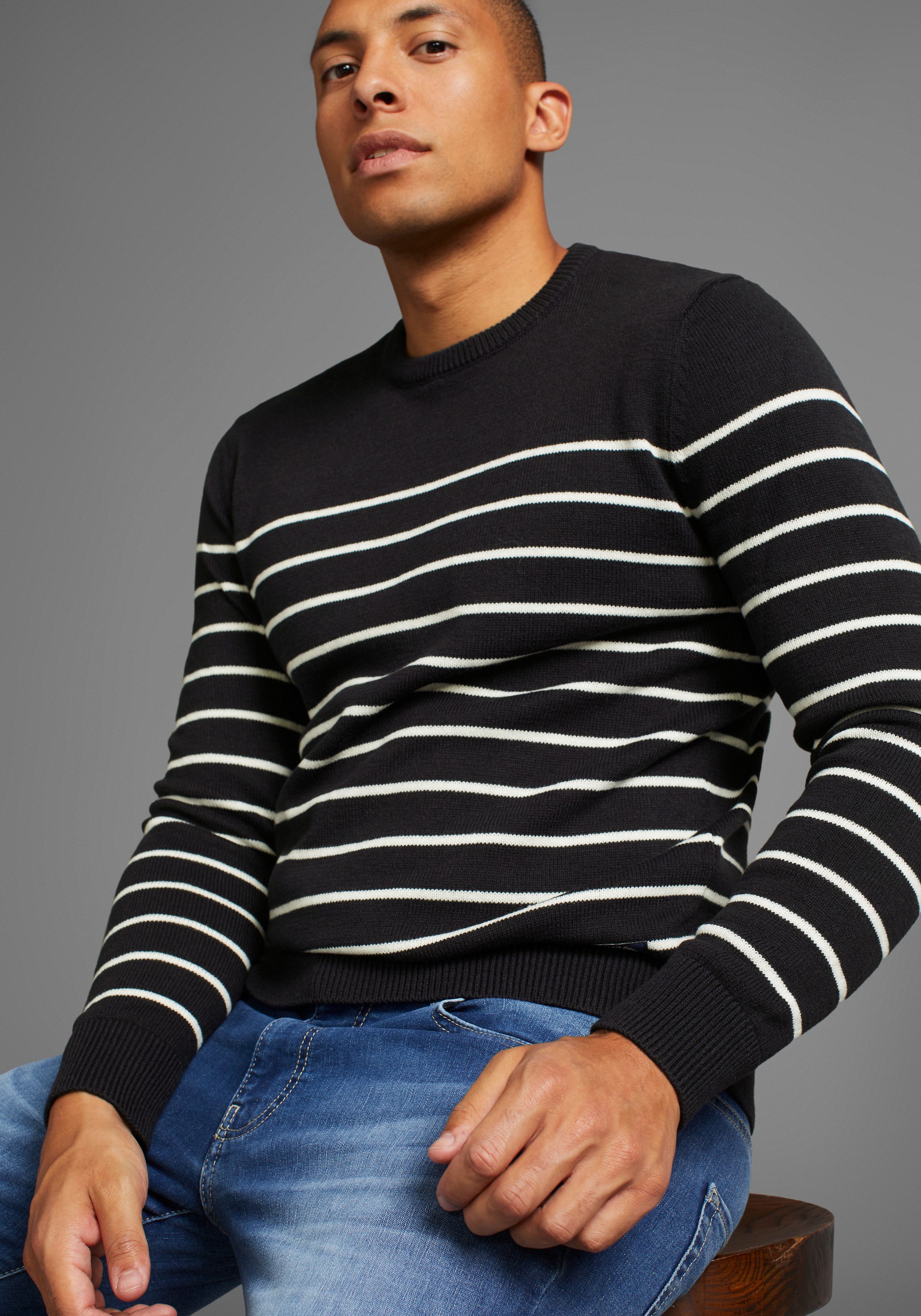 DELMAO Streifenpullover Bis Größe 3 XL günstig online kaufen